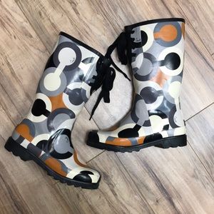 Coach Periwinkle Lace Up Rain Boot